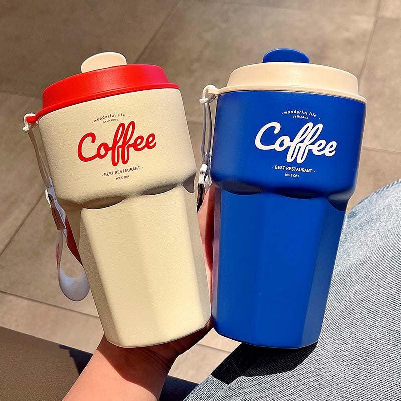 Stainless Steel Thermal Coffee Cup Leak Proof Portable Travel Bottle 14.8OZ