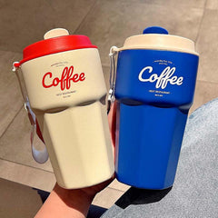 Stainless Steel Thermal Coffee Cup Leak Proof Portable Travel Bottle 14.8OZ