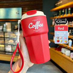 Stainless Steel Thermal Coffee Cup Leak Proof Portable Travel Bottle 14.8OZ