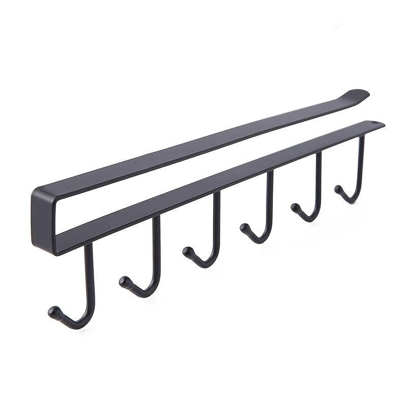 1pc Kitchen Storage Hook Rack Under Cabinet Traceless Punching Shelf