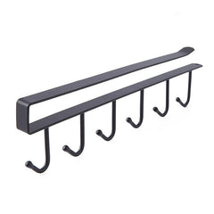 1pc Kitchen Storage Hook Rack Under Cabinet Traceless Punching Shelf