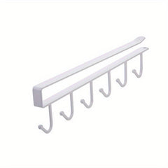 1pc Kitchen Storage Hook Rack Under Cabinet Traceless Punching Shelf