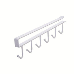 1pc Kitchen Storage Hook Rack Under Cabinet Traceless Punching Shelf