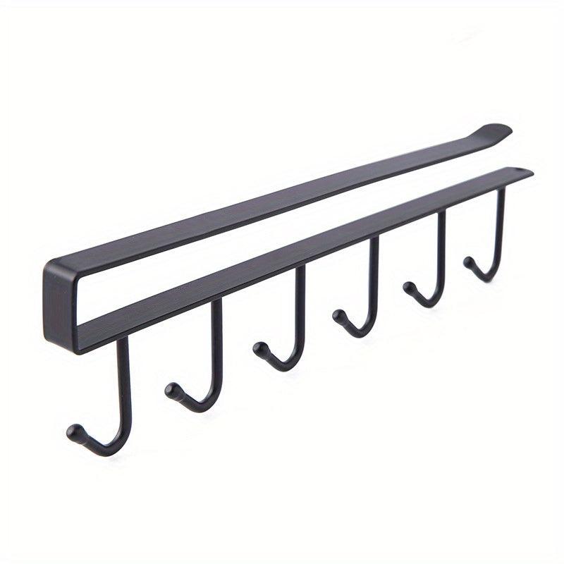 1pc Kitchen Storage Hook Rack Under Cabinet Traceless Punching Shelf