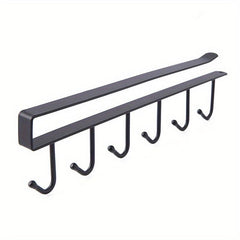 1pc Kitchen Storage Hook Rack Under Cabinet Traceless Punching Shelf