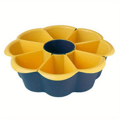 Rotating Drain Basket Serving Tray for Fruits, Vegetables, Snacks, Hot Pot