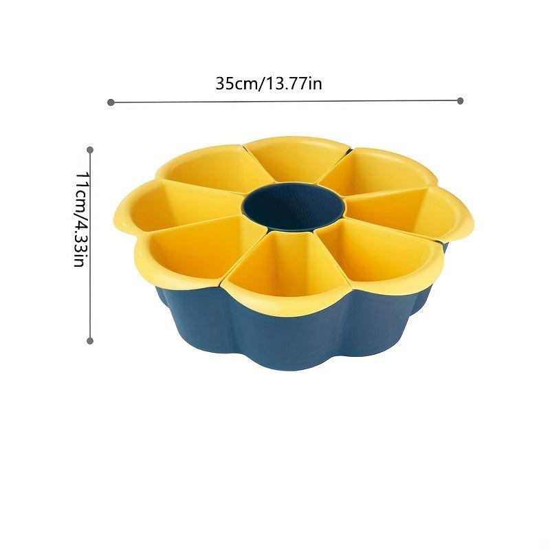 Rotating Drain Basket Serving Tray for Fruits, Vegetables, Snacks, Hot Pot