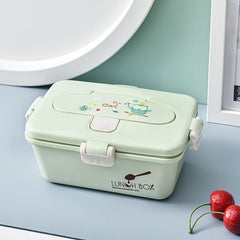 Portable Lunch Box Sealed Heating Box With Spoon Bento Box Leakproof Container