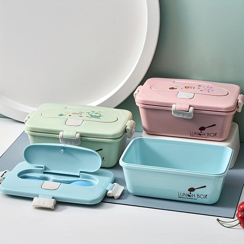 Portable Lunch Box Sealed Heating Box With Spoon Bento Box Leakproof Container