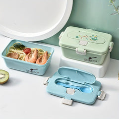 Portable Lunch Box Sealed Heating Box With Spoon Bento Box Leakproof Container