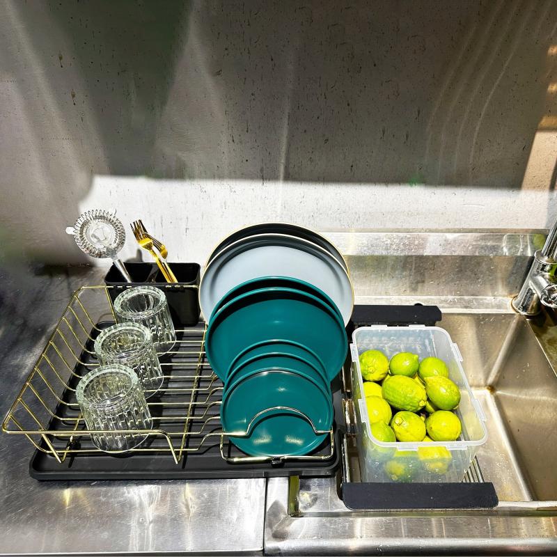 Aluminum Dish Drainer with Utensil Holder