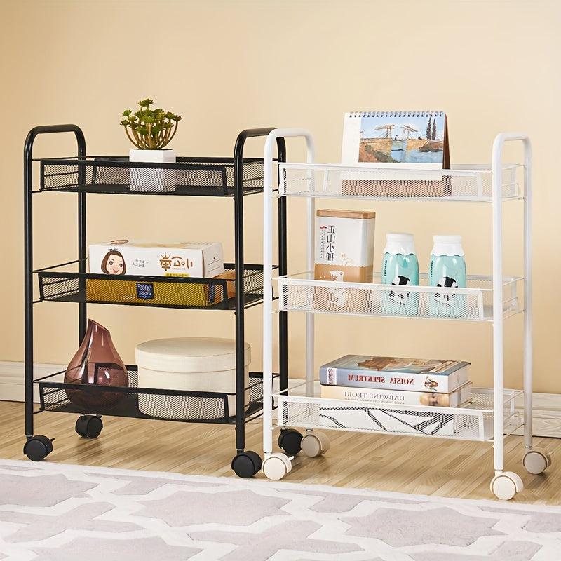 4 Tier Kitchen Rack Trolley Storage Organizer with Wheels