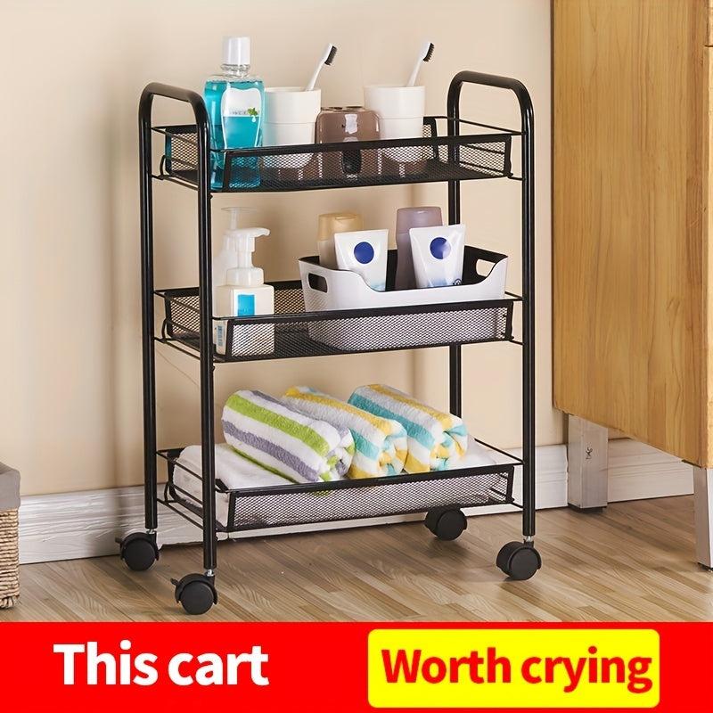 4 Tier Kitchen Rack Trolley Storage Organizer with Wheels