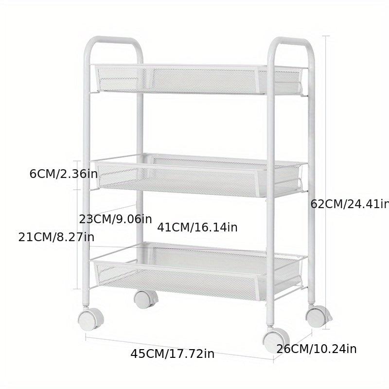 4 Tier Kitchen Rack Trolley Storage Organizer with Wheels