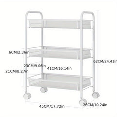 4 Tier Kitchen Rack Trolley Storage Organizer with Wheels