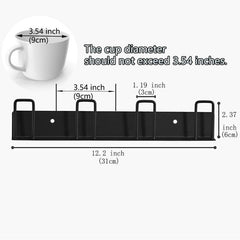 Wall Mounted Mug Holder with 4 Cup Holders