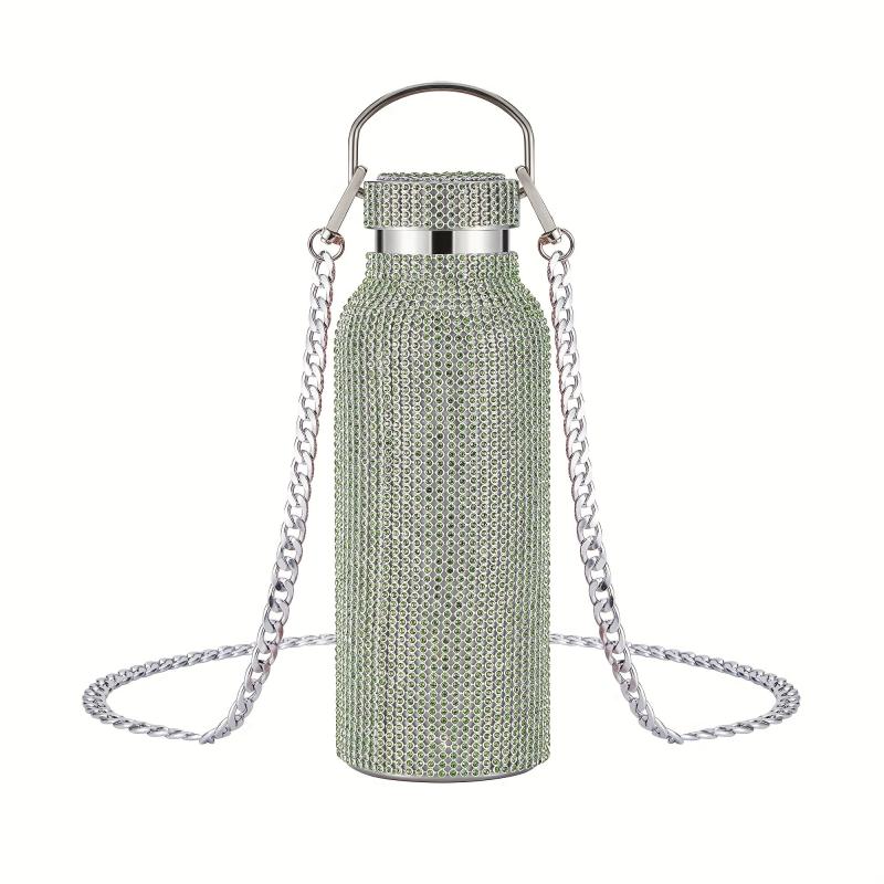 Sparkling Rhinestone Vacuum Flask 500ml 17oz 304 Stainless Steel Water Bottle