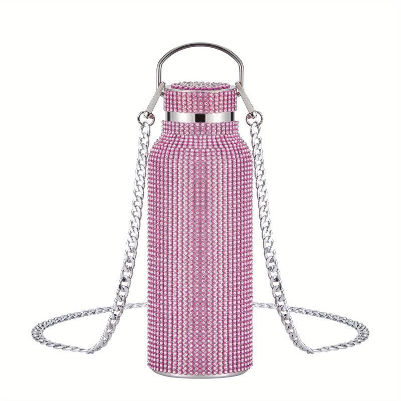 Sparkling Rhinestone Vacuum Flask 500ml 17oz 304 Stainless Steel Water Bottle