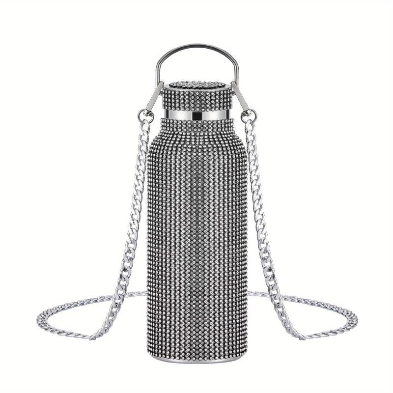 Sparkling Rhinestone Vacuum Flask 500ml 17oz 304 Stainless Steel Water Bottle