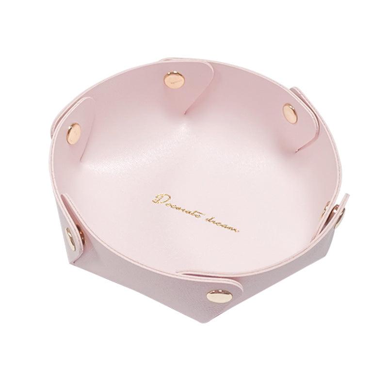 Nordic Style Leather Desktop Storage Box Key Doorway Cosmetic Jewelry