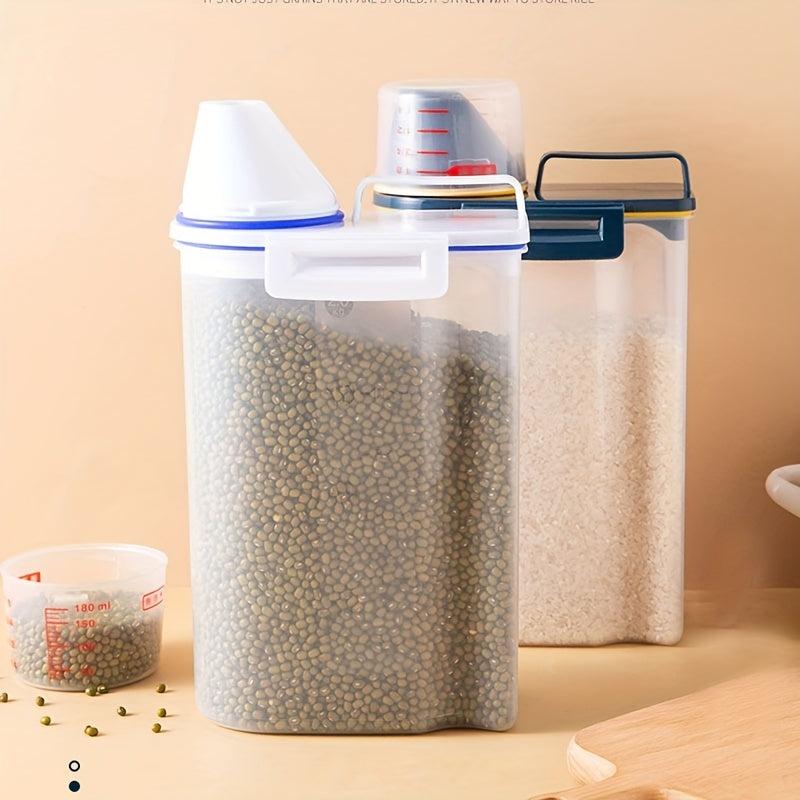 Large Capacity Airtight Rice Dispenser Keeps Food Fresh & Secure