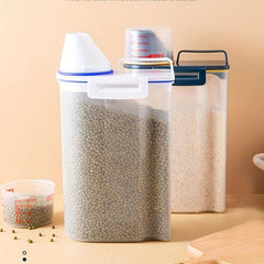 Large Capacity Airtight Rice Dispenser Keeps Food Fresh & Secure