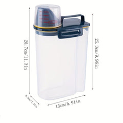 Large Capacity Airtight Rice Dispenser Keeps Food Fresh & Secure