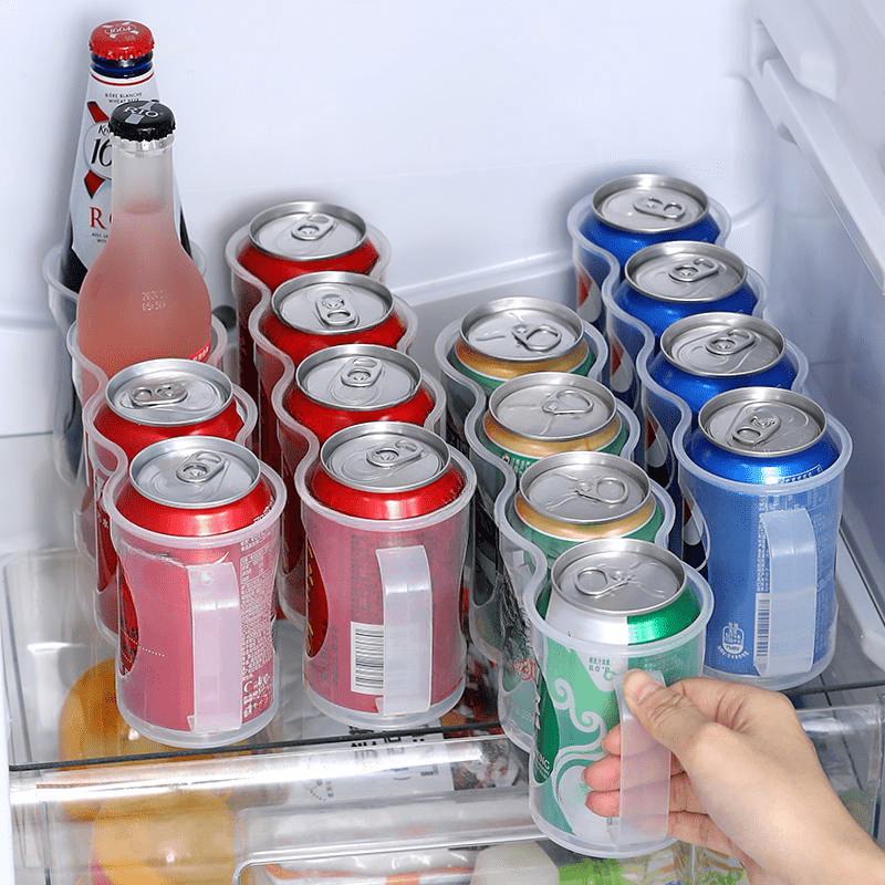 Refrigerator Can Organizer Rack Beverage Holder for Fridge, Portable Storage Bin