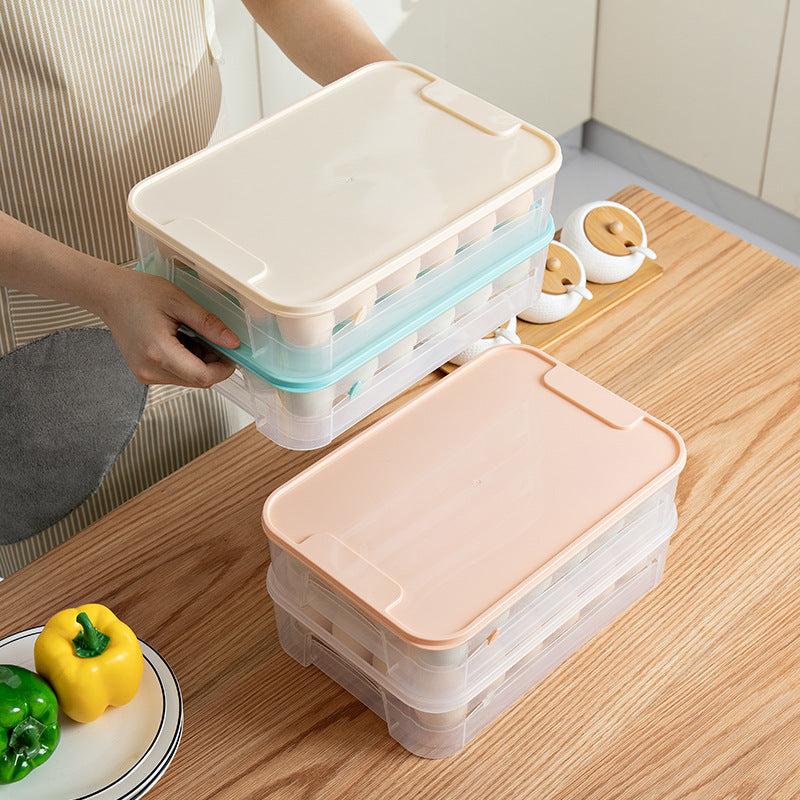 Refrigerator Egg Storage Box Leak Proof Plastic Reusable Organizer