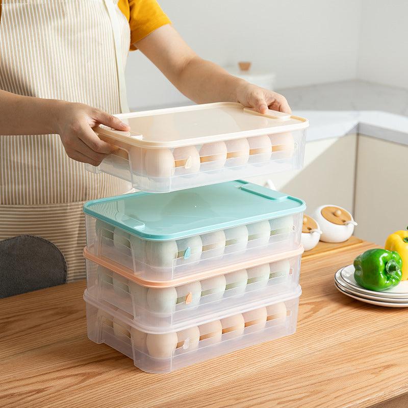 Refrigerator Egg Storage Box Leak Proof Plastic Reusable Organizer