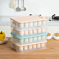 Refrigerator Egg Storage Box Leak Proof Plastic Reusable Organizer