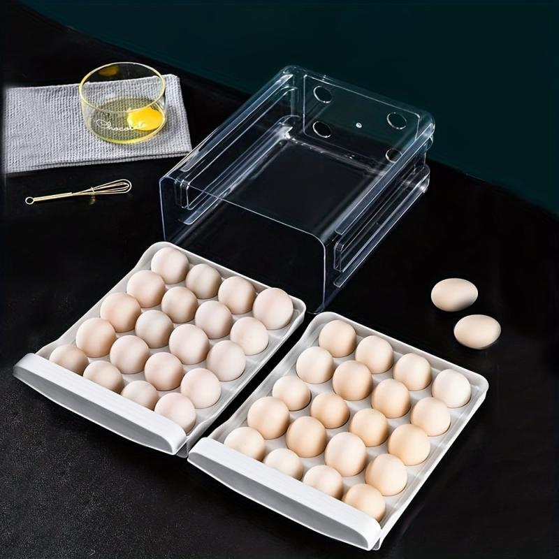 Double Layer Egg Storage Box Leak Proof Stackable