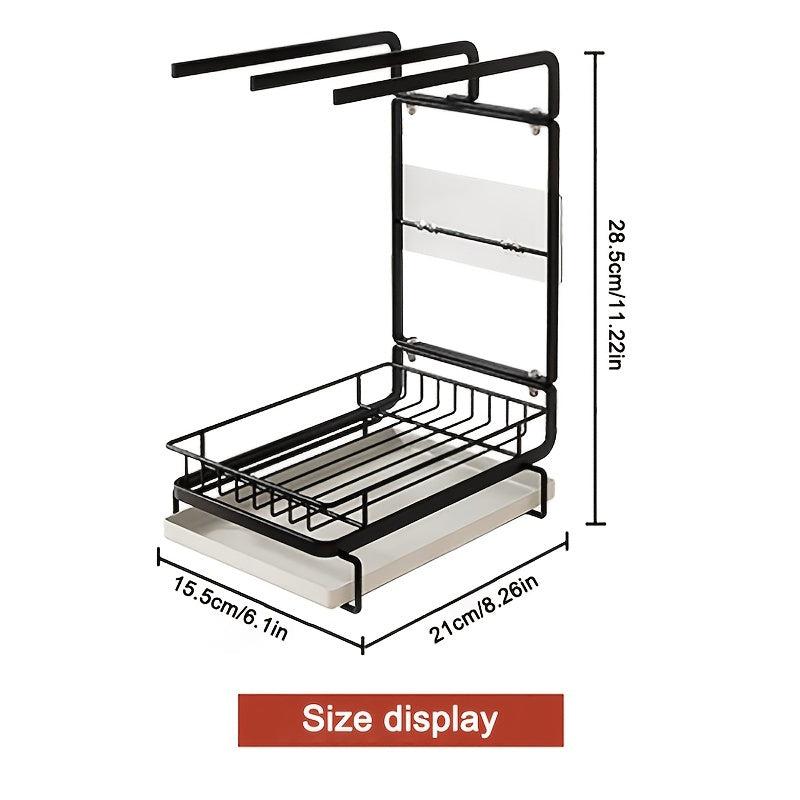 Kitchen Sink Drain Basket with Tray and Towel Holder