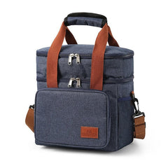 Portable Insulated Double Layer Lunch Bag for Camping Picnic