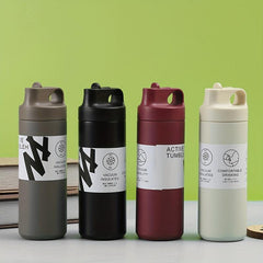 Stainless Steel Insulation Cup with Straw and Handle for Outdoor Use