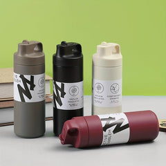 Stainless Steel Insulation Cup with Straw and Handle for Outdoor Use