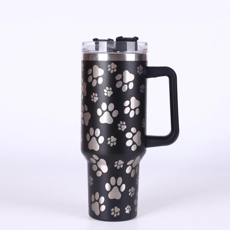Leopard Print Bear Paw Car Cup, 40oz Stainless Steel, Back to School Supplies
