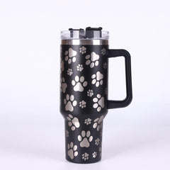Leopard Print Bear Paw Car Cup, 40oz Stainless Steel, Back to School Supplies