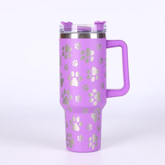 Leopard Print Bear Paw Car Cup, 40oz Stainless Steel, Back to School Supplies