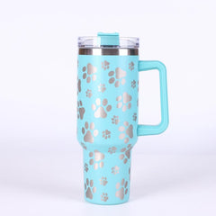 Leopard Print Bear Paw Car Cup, 40oz Stainless Steel, Back to School Supplies