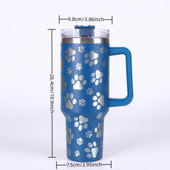 Leopard Print Bear Paw Car Cup, 40oz Stainless Steel, Back to School Supplies