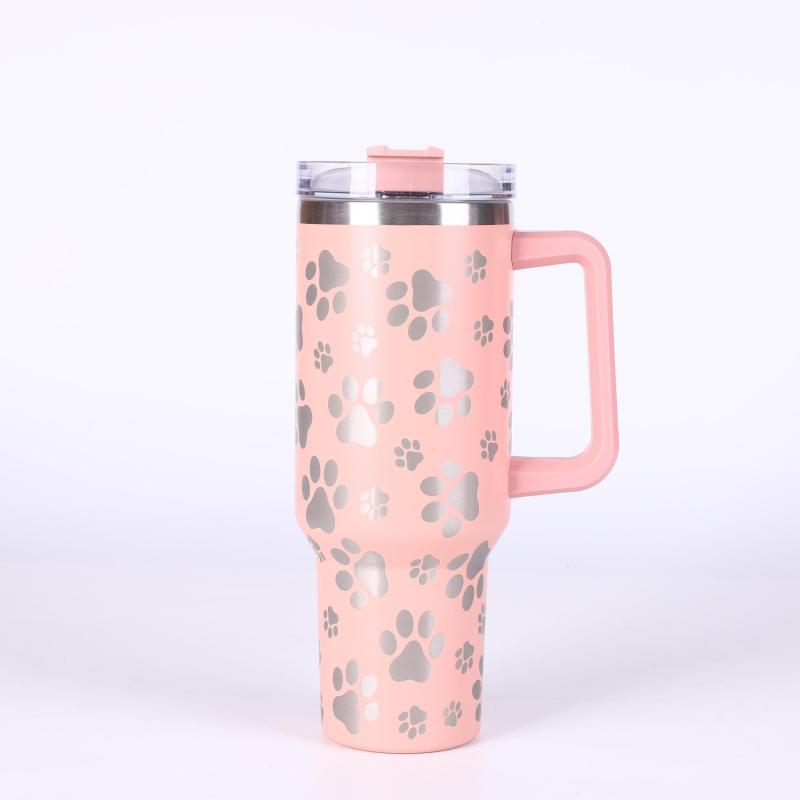 Leopard Print Bear Paw Car Cup, 40oz Stainless Steel, Back to School Supplies