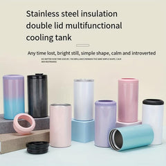 Stainless Steel Double Layer Vacuum Can Cooler 16oz Sleeve for Camping Car Home