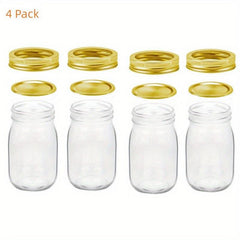 Glass Sealed Jar Kitchen Storage 16oz - Pack of 4