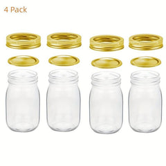 Glass Sealed Jar Kitchen Storage 16oz - Pack of 4