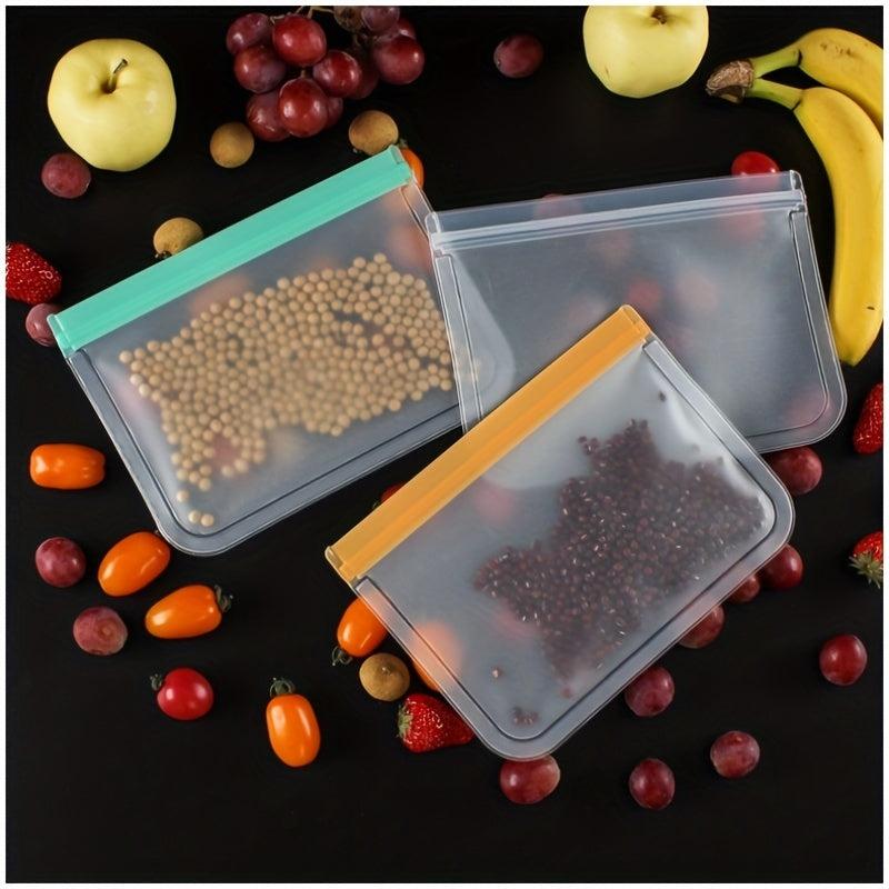 1pc Peva Food Bag Translucent Self-sealing Storage Bag