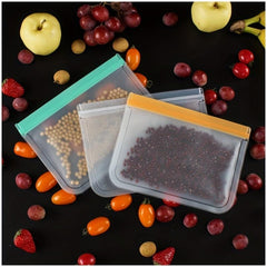 1pc Peva Food Bag Translucent Self-sealing Storage Bag