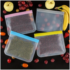 1pc Peva Food Bag Translucent Self-sealing Storage Bag