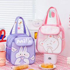 Cartoon Aluminum Foil Insulation Lunch Box Bag for Camping Picnic Beach