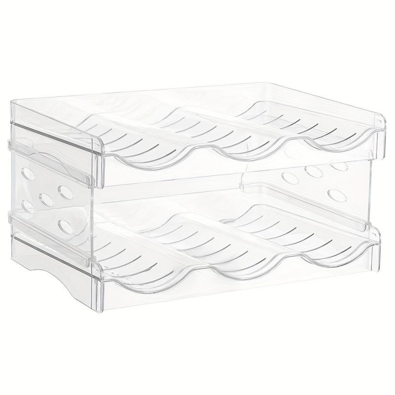 Stackable Water Bottle Organizer 2 Layers Holds 6 Bottles